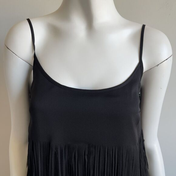 W by Worth Gatsby Fringe Mini Dress Sleeveless Black Size 2 Cocktail Party - Picture 2 of 15
